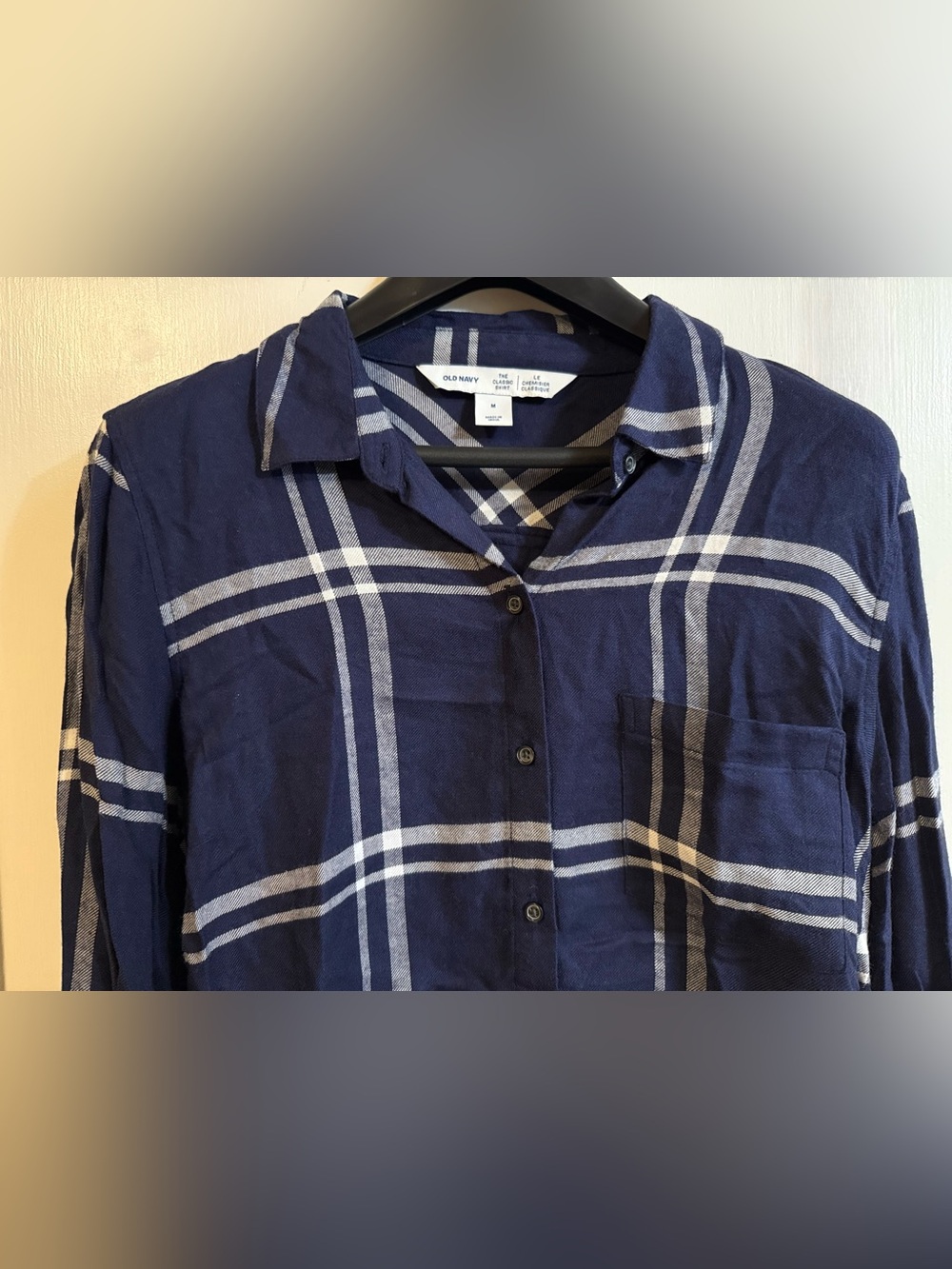 DARK BLUE & WHITE LONG SLEEVE SHIRT - Picture 2 of 9